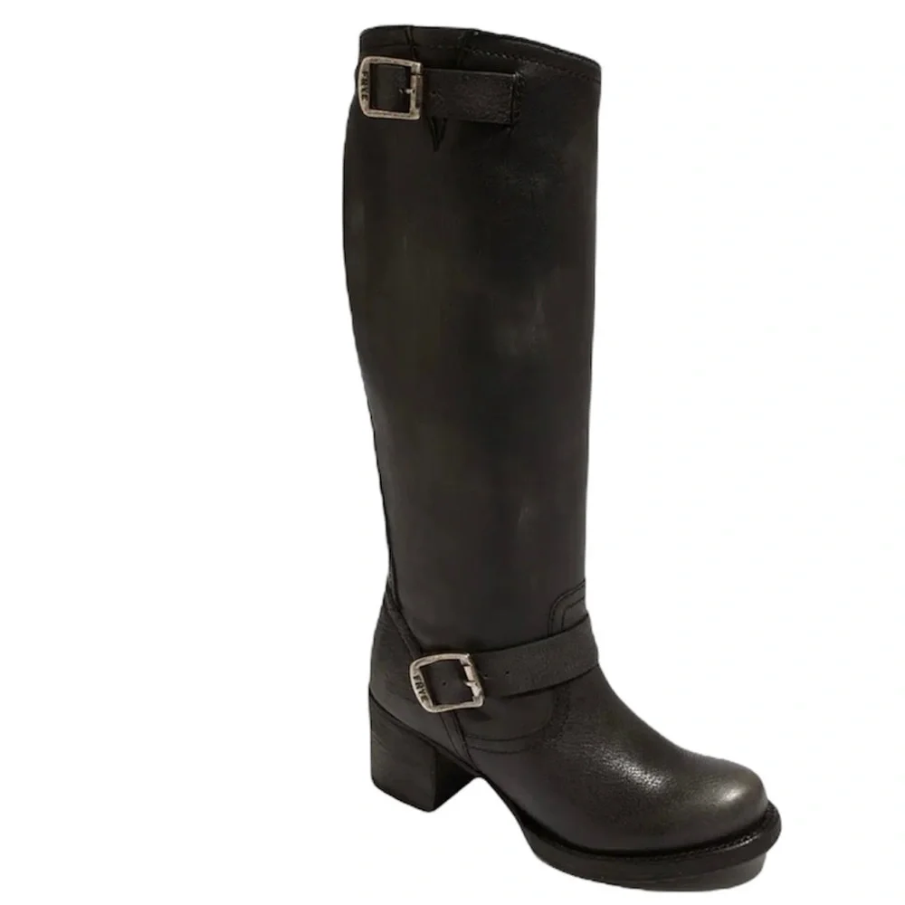 FRYE Black Vera Tall Slouch Boots - Excellent Pre-owned Condition, Size 10